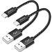 Cleefun 30cm Cavo Usb C Corto [2pezzi, 0.3m], 3a Cavo Usb A A Type C Rapida Ricarica Cavi Tipo C Nylon Intrecciato Compatibile Per Samsung Galaxy S20 S21 S10 S10+ S9 S8 S10e, A21s A51 A71, Sony, Moto