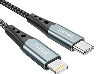 Gianac Cavo Usb C Lightning 0.5m, Cavo Iphone Tipo C [certificato Mfi] Power Delivery Carica Rapida Usb C Lightning Compatibile Con Iphone 12/12 Pro/11/11 Pro/11 Pro Max/xr/xs Max/xs/x/8 Plus/8 Grigio