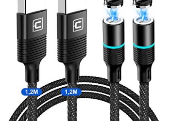 Cafele Cavo Magnetico Tipo C,[1.2m+1.2m]caricatore Magnetico Trasferimento Dati A Ricarica Rapida 3a,cavo Caricatore Usb C In Nylon Per Samsung Galaxy S10/s9,huawei P20/mate20,xiaomi,sony Xperia,honor